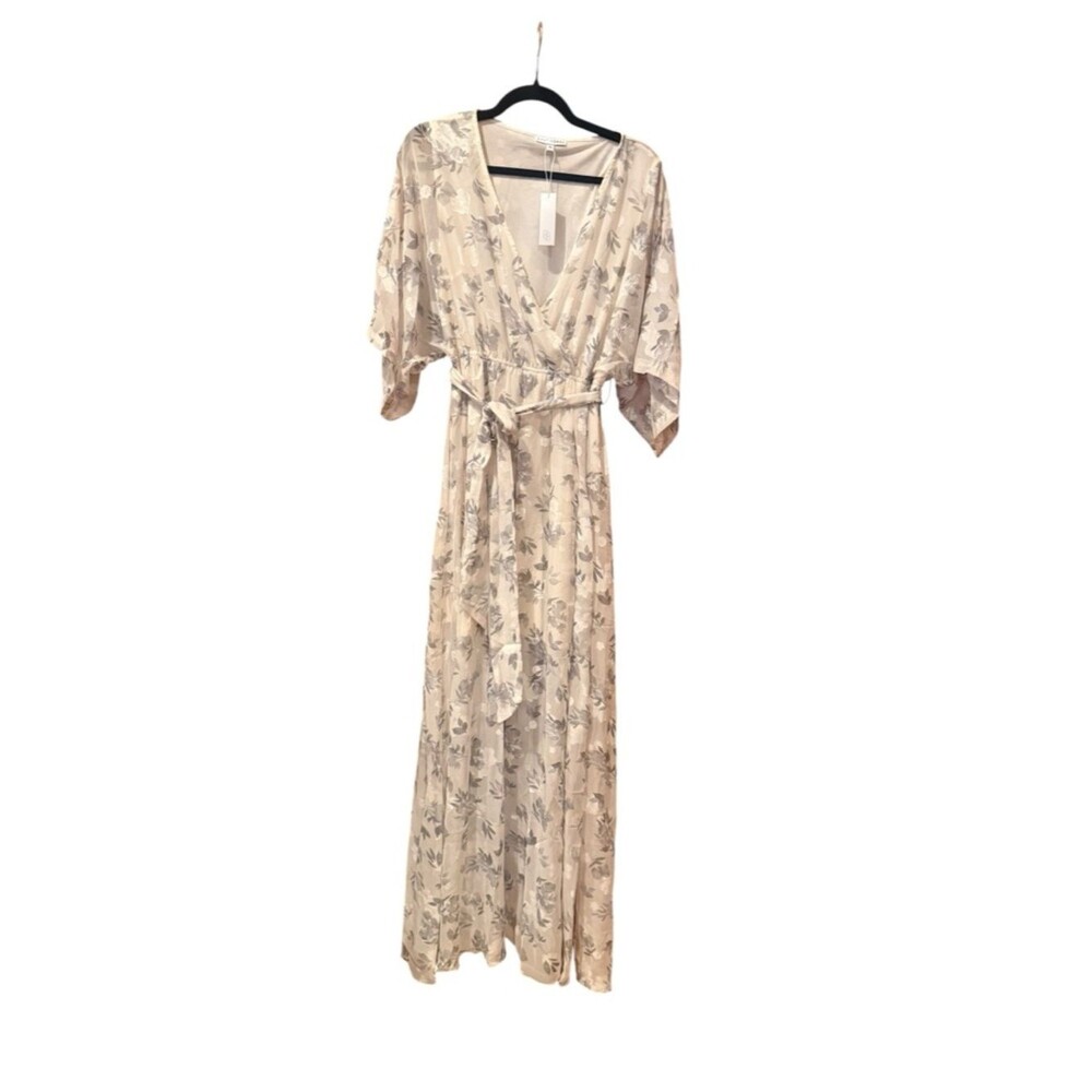 Baltic Born Floral Jacquard Kimono Maxi Dress Size XL - Picture 7 of 14
